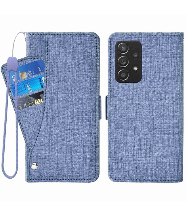 Blauw Jeans Wallet Hoesje voor de Samsung Galaxy A53