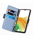 Blauw 3D Bloemen Bookcase Hoesje voor de Samsung Galaxy A53