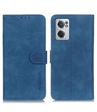 Khazneh Blauw Retro Bookcase Hoesje OnePlus Nord CE 2 5G