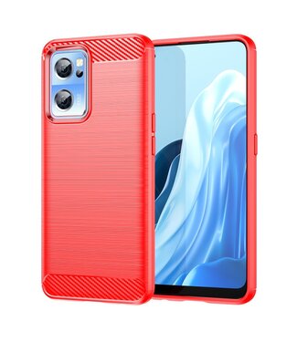 Rood Carbon Textuur TPU Hoesje OnePlus Nord CE 2 5G