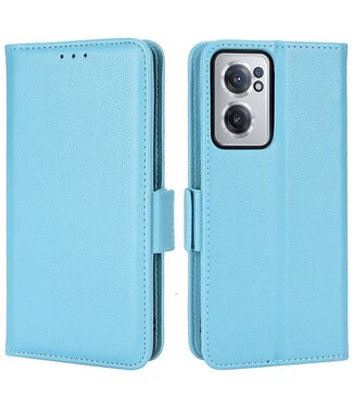 Lichtblauw Litchee Bookcase Hoesje OnePlus Nord CE 2 5G