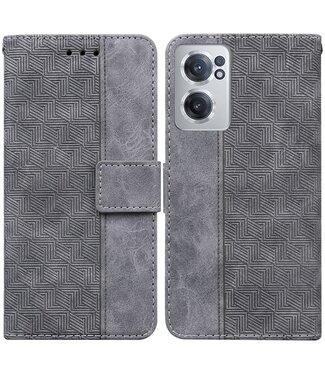 Grijs Modern Bookcase Hoesje OnePlus Nord CE 2 5G