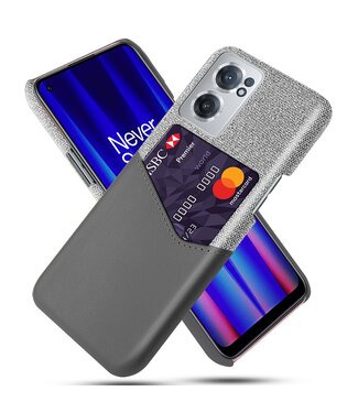 Grijs Faux Leder Hardcase Hoesje OnePlus Nord CE 2 5G