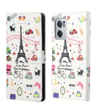 Eiffeltoren Parijs Bookcase Hoesje OnePlus Nord CE 2 5G