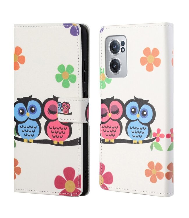 Slapende Uilen Bookcase Hoesje voor de OnePlus Nord CE 2 5G