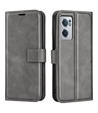 Grijs Stijlvol Bookcase Hoesje OnePlus Nord CE 2 5G
