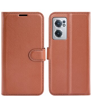 Bruin Litchee Bookcase Hoesje OnePlus Nord CE 2 5G