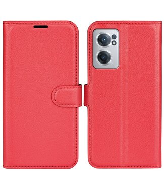 Rood Litchee Bookcase Hoesje OnePlus Nord CE 2 5G