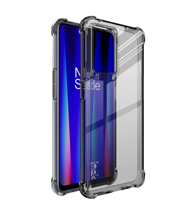 IMAK Zwart Transparant TPU Hoesje met Screenprotector voor de OnePlus Nord CE 2 5G