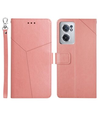 Roze Lijn Design Bookcase Hoesje OnePlus Nord CE 2 5G