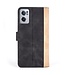 Zwart / Beige Design Bookcase Hoesje voor de OnePlus Nord CE 2 5G