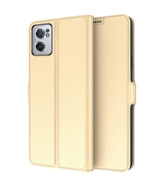 Goud Slim Bookcase Hoesje OnePlus Nord CE 2 5G