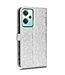 Zilver Design Bookcase Hoesje voor de OnePlus Nord CE 2 5G