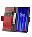 CASENEO Rood Splitleer Bookcase Hoesje voor de OnePlus Nord CE 2 5G