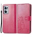 Rood Bloemendesign Bookcase Hoesje voor de OnePlus Nord CE 2 5G