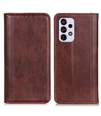 Bruin Litchee Bookcase Hoesje Samsung Galaxy A33