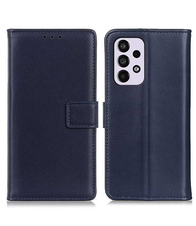 Blauw Effen Bookcase Hoesje voor de Samsung Galaxy A33