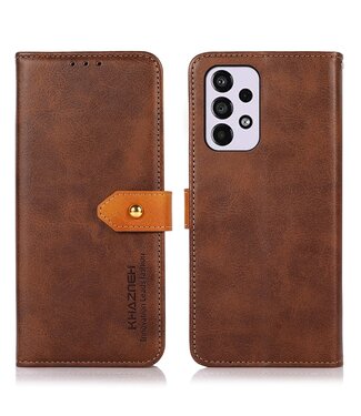 Khazneh Bruin Elegant Bookcase Hoesje met Gesp Samsung Galaxy A33