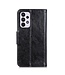 Zwart Splitleer Bookcase Hoesje voor de Samsung Galaxy A33