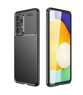 Zwart Carbon Textuur TPU Hoesje Samsung Galaxy A33