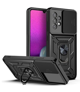 Zwart CameraSlide Armor Hoesje Samsung Galaxy A33