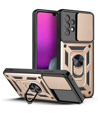 Goud CameraSlide Armor Hoesje met Lensslide Samsung Galaxy A33