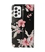 Zwart Bloemendesign Bookcase Hoesje voor de Samsung Galaxy A33
