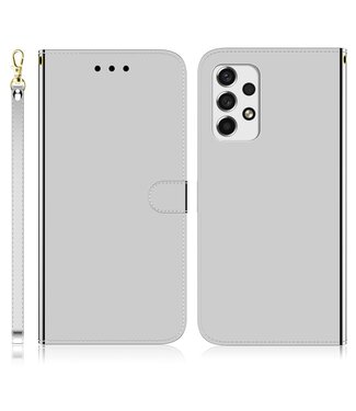 Zilver Mirror Bookcase Hoesje Samsung Galaxy A33