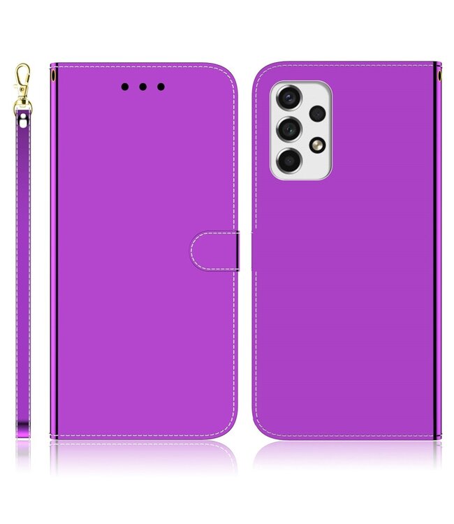 Paars Mirror Bookcase Hoesje voor de Samsung Galaxy A33