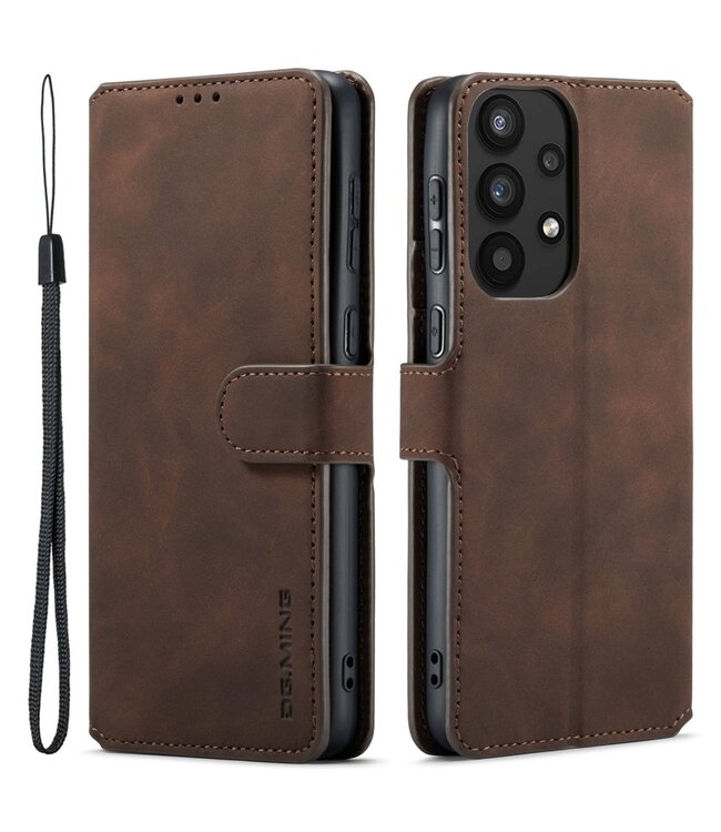 Koffiebruin Retro Bookcase Hoesje voor de Samsung Galaxy A33