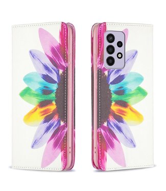 Kleurrijke Zonnebloem Bookcase Hoesje Samsung Galaxy A33