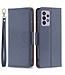 Donkerblauw Litchee Bookcase Hoesje voor de Samsung Galaxy A33