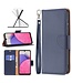 Donkerblauw Litchee Bookcase Hoesje voor de Samsung Galaxy A33
