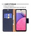 Donkerblauw Litchee Bookcase Hoesje voor de Samsung Galaxy A33