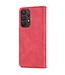 Azns Rood Mat Bookcase Hoesje voor de Samsung Galaxy A33