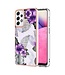 Paarse Bloemen TPU Hoesje voor de Samsung Galaxy A33