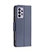 Donkerblauw Litchee Bookcase Hoesje voor de Samsung Galaxy A33
