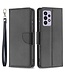 Zwart Litchee Bookcase Hoesje voor de Samsung Galaxy A33