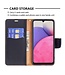 Zwart Litchee Bookcase Hoesje voor de Samsung Galaxy A33