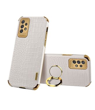 Wit Krokodillen Faux Leder Hoesje met Ringstand Samsung Galaxy A33