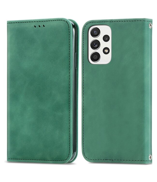 Groen Mat Bookcase Hoesje voor de Samsung Galaxy A33