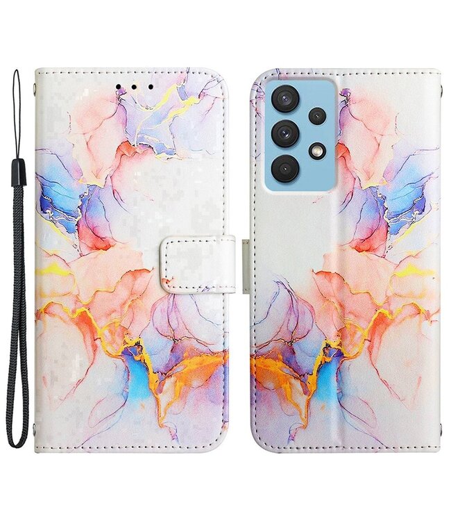 YB Kleurrijk Marmer Bookcase Hoesje voor de Samsung Galaxy A33