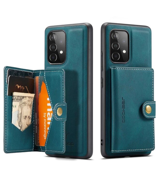 Jeehood Groen Faux Leder Hoesje met Pasjeshouder voor de Samsung Galaxy A33