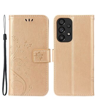 Goud Vlnder Design Bookcase Hoesje Samsung Galaxy A33