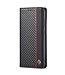 LC.IMEEKE Zwart / Rood Carbon Textuur Bookcase Hoesje voor de Samsung Galaxy A33