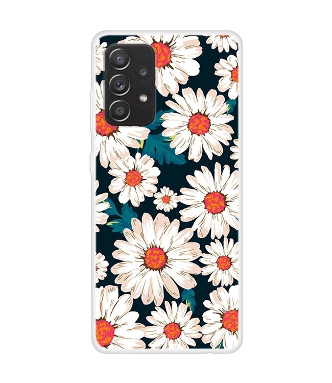 Witte Bloemen TPU Hoesje voor de Samsung Galaxy A33