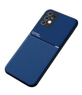 Blauw Faux Leder Hybride Hoesje Samsung Galaxy A33
