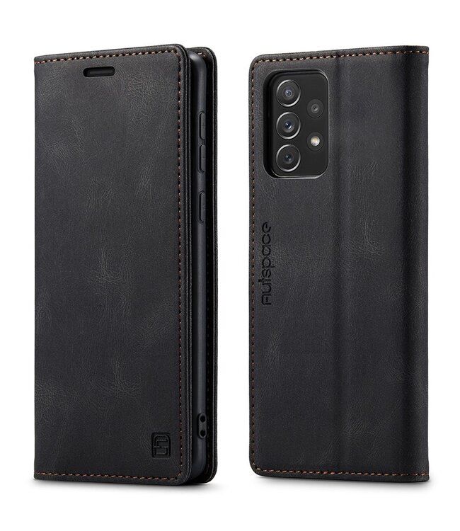 Zwart Vintage Bookcase Hoesje voor de Samsung Galaxy A33