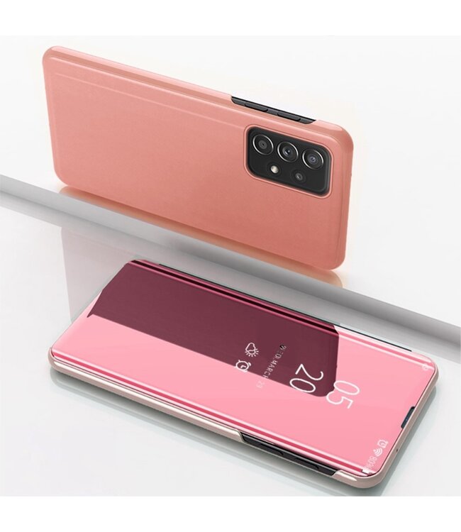Rosegoud Mirror Bookcase Hoesje voor de Samsung Galaxy A33