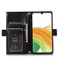 Zwart Litchee Bookcase Hoesje met Rits voor de Samsung Galaxy A33